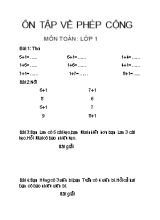 Ôn tâp vê phep công môn Toan lơp 1